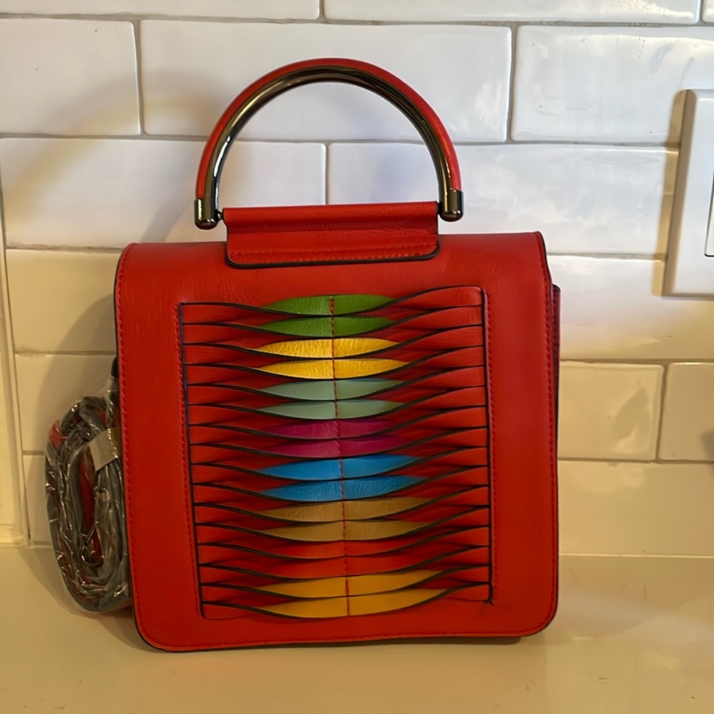 Red Vegan Leather Purse
